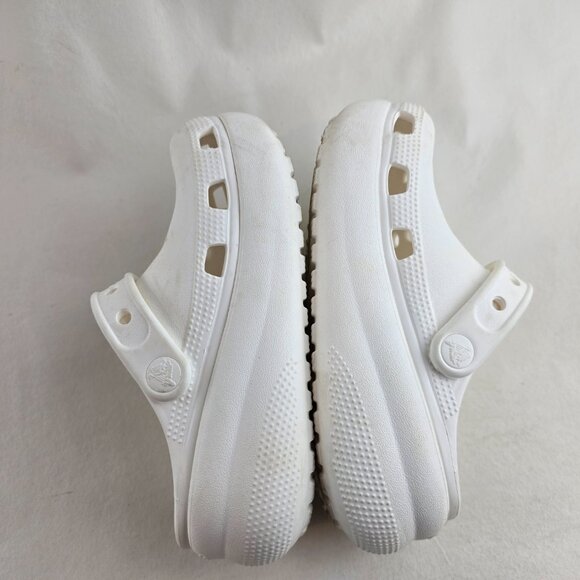 Crocs Classic Clog Kids Child 12 White Platform Slip On Sandals Shoes Gently use - Picture 7 of 10
